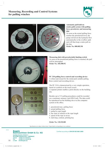 Measuring, Recording and Control Systems