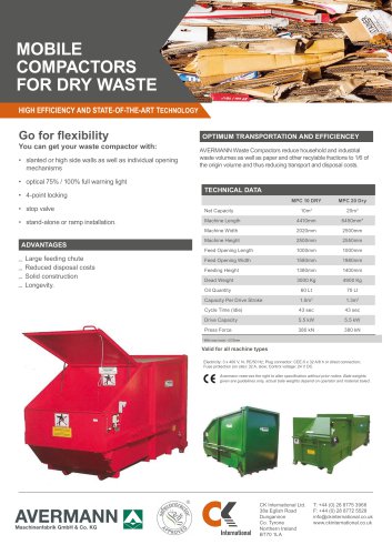 MOBILE COMPACTORS FOR DRY WASTE