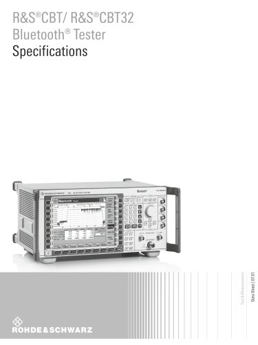 R&S®CBT/ R&S®CBT32 Bluetooth® Tester