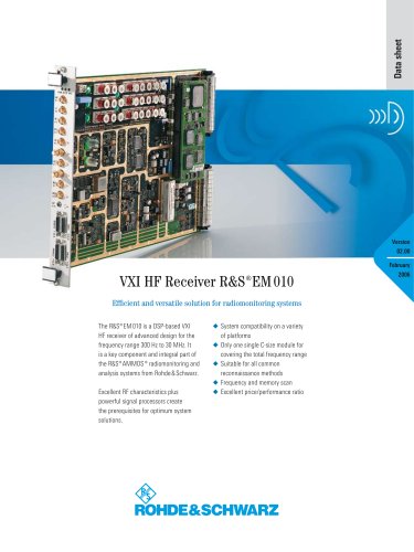 R&S®EM010 VXI HF Receiver