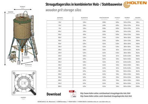 wooden grit storage silos