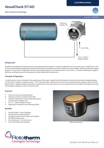 VesselCheck ST1AD Non-Invasive Level Gauge