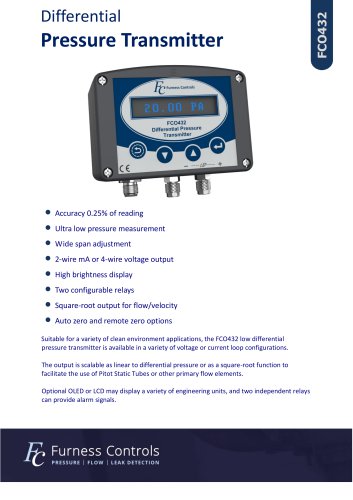 FCO432 - Differential Pressure Transmitter