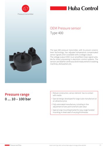 OEM Pressure sensor 400 0 ... 10 - 100 mbar