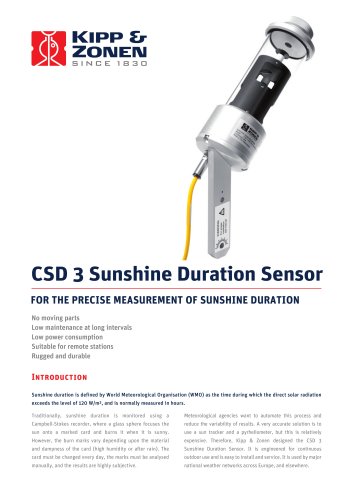 CSD 3 Sunshine Duration Sensor