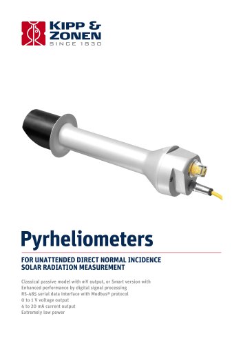 Pyrheliometers for direct solar radiation meausrement