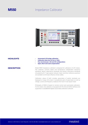 M550 Impedance Calibrator