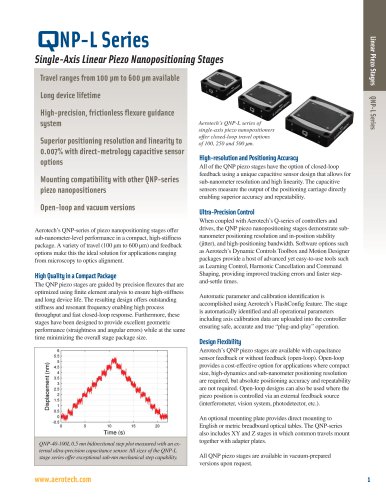 QNP-L Series Single-Axis Linear Piezo Nanopositioning Stages