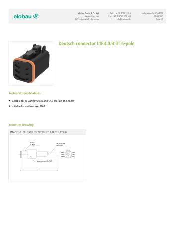 Deutsch connector L1FD.0.B DT 6-pole