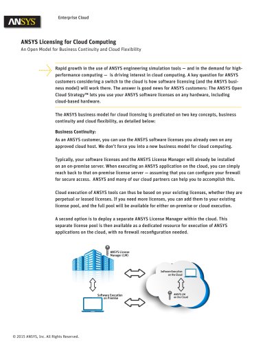 ANSYS Licensing for Cloud Computing