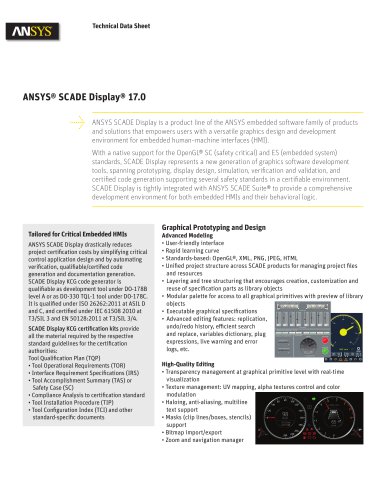 ANSYS® SCADE Display® 17.0