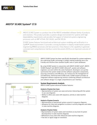 ANSYS® SCADE System® 17.0