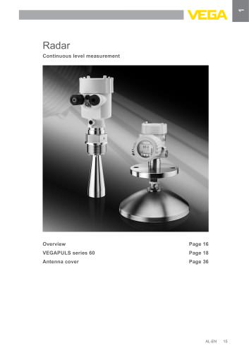 Product catalogue: Radar VEGAPULS (Level)