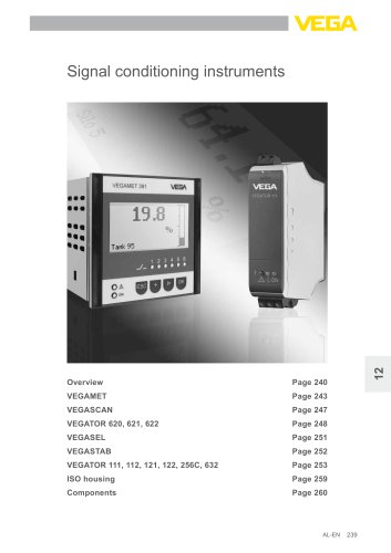 Product catalogue: Signal conditioning instruments VEGAMET, VEGASEL, VEGATOR  (Signal conditioning)