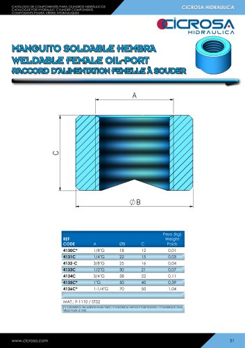 HYDRAULIC CYLINDER SUPPLY FITTINGS