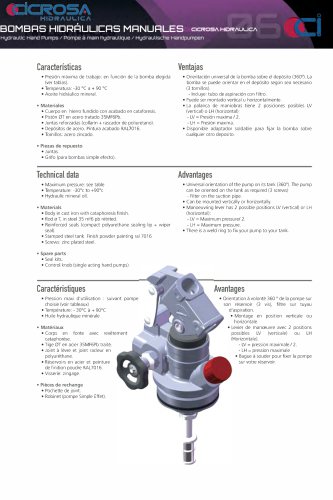 HYDRAULIC HAND PUMPS