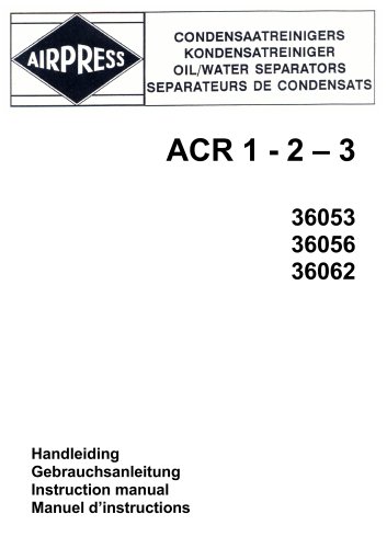 Airpress condensate cleaners (36053, 36056, 36062)