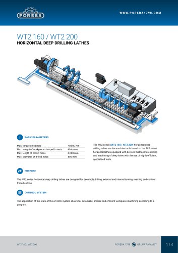 WT2 160 / WT2 200 HORIZONTAL DEEP DRILLING LATHES