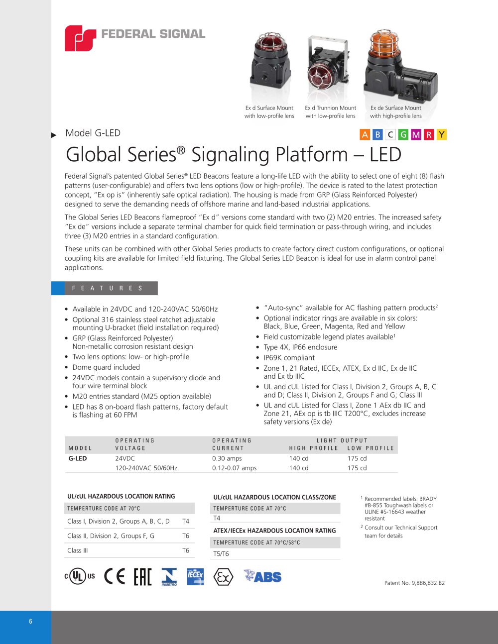 Model G-LED - FEDERAL SIGNAL