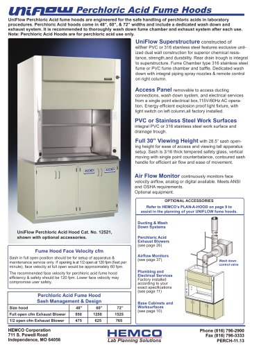 Perchloric Acid Fume Hood