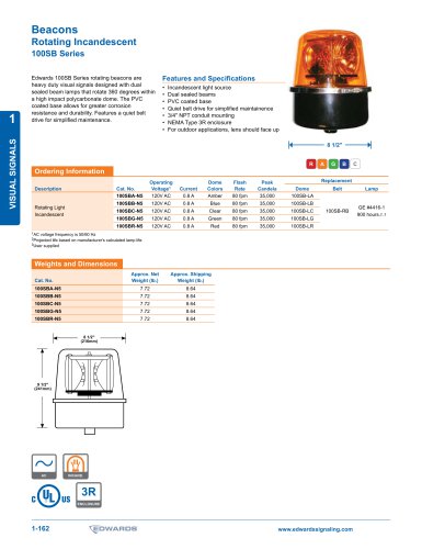 Beacons Rotating Incandescent 100SB Series