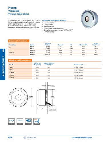 Horns Vibrating 118 and 123A Series