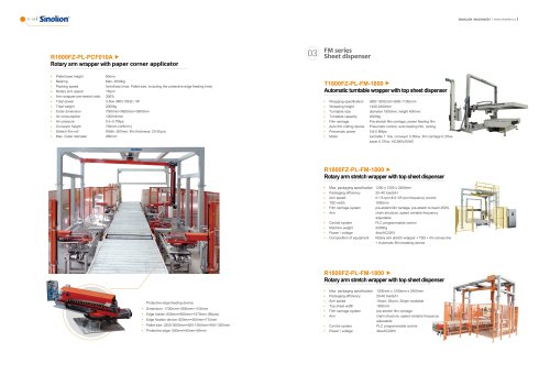 SINOLION | stretch wrapper with top sheet dispenser | FM series | Glass products, hardware tools, electronic appliances, paper, ceramics, chemicals, food, beverages, building materials