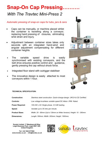 Mini-Press 2 Cap Pressing Unit