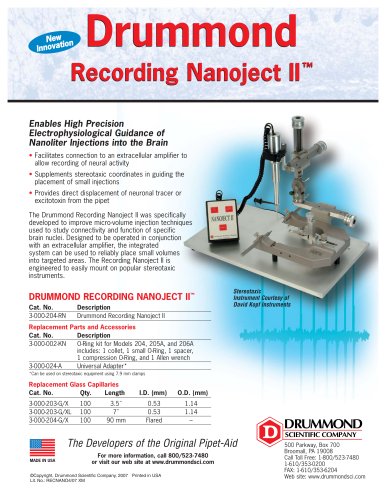 Drummond Recording Nanoject II