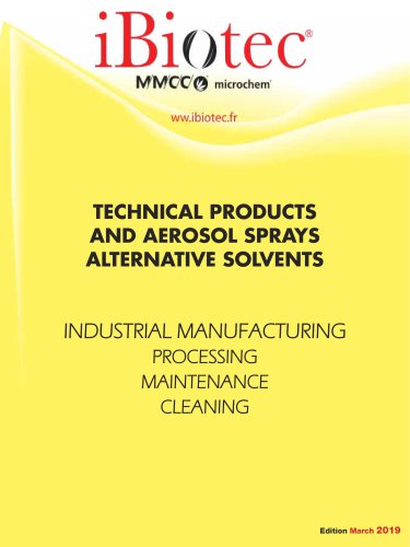 TECHNICAL PRODUCTS AND AEROSOL SPRAYS ALTERNATIVE SOLVENTS