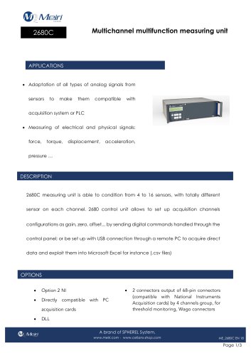 2680C  MULTICHANNEL MULTIFUNCTION MEASURING UNIT