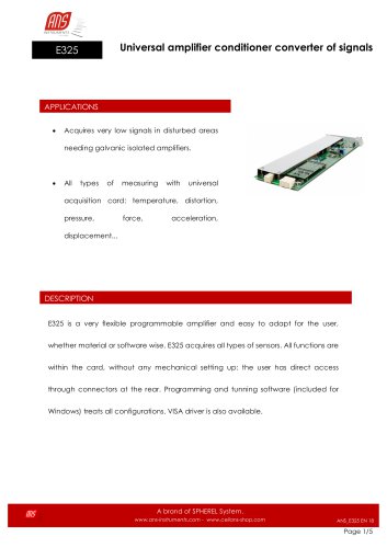 E325 UNIVERSAL EMPLIFIER CONDITIONER CONVERTER OF SIGNALS