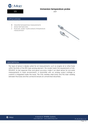 STI IMMERSION TEMPERATURE PROBE