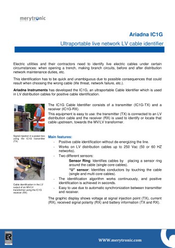 ARIADNA IC1G: Live LV Cable Identifier