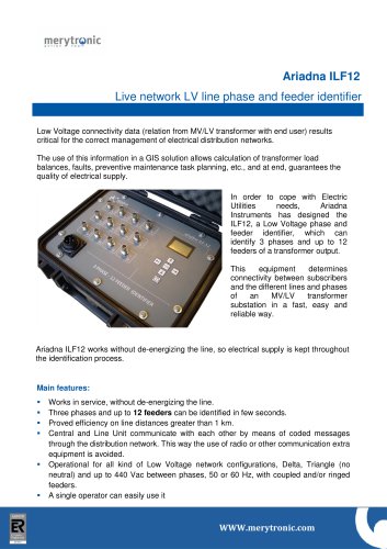 ARIADNA ILF12: Low Voltage Network Phase & Feeder Identifier