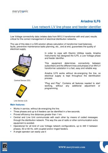 ARIADNA ILF6: ARIADNA ILF12: Low Voltage Network Phase & Feeder Identifier